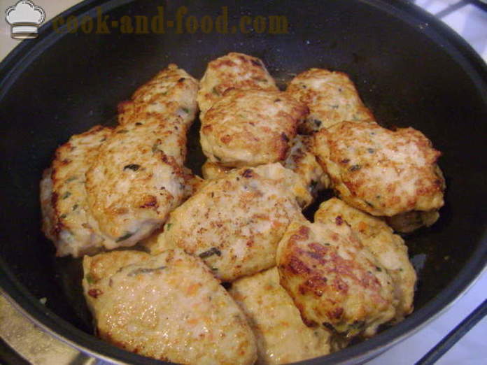 Poulet juteux escalope avec la carotte, l'oignon - comment faire escalopes de poulet succulentes dans la casserole, étape par étape des photos de recettes