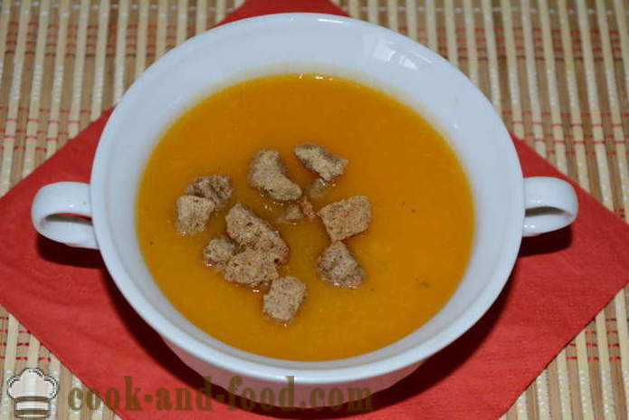 Crème de citrouille, les carottes et le céleri sans crème - comment faire cuire une délicieuse soupe à la citrouille, une étape par étape des photos de recettes
