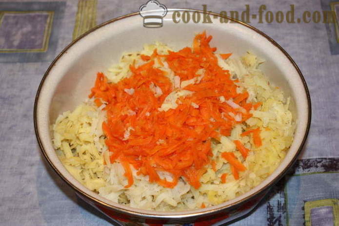 Galettes de pommes de terre aux oignons et carottes - comment cuire un galettes de pommes de terre pommes de terre cuites, avec une étape par étape des photos de recettes