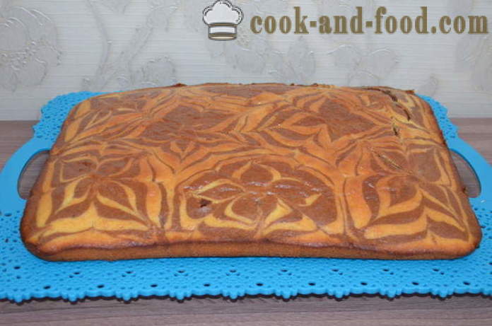 Gâteau fait maison Zebra - Zèbre comment faire cuire un gâteau, étape par étape des photos de recettes