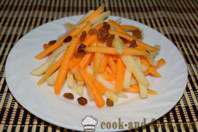 Salade de citrouille aux pommes et aux raisins avec sauce à l'orange - comment faire cuire la salade de citrouille avec des pommes, une étape par étape des photos de recettes