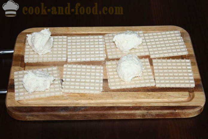Gâteaux de gaufrette prêt avec fromage cottage à pâte de noix de coco - comment faire cuire les gâteaux au fromage d'origine, une étape par étape des photos de recettes