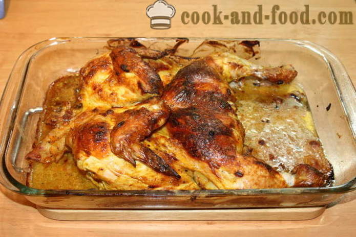 Poulet cuit au four dans le four - comme un délicieux poulet cuit au four, avec une étape par étape des photos de recettes