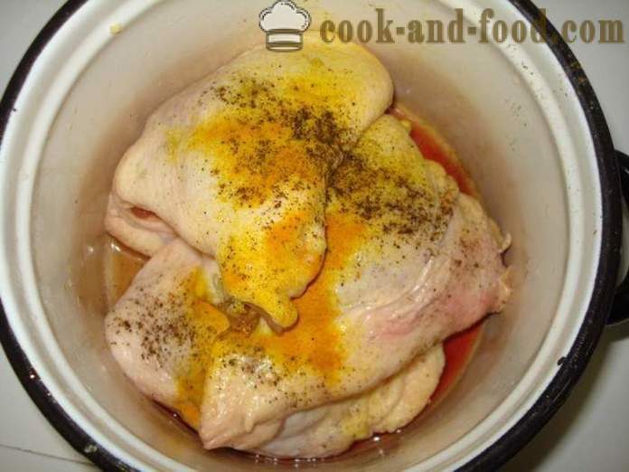 Cuisses de poulet cuit au four dans une feuille - comme une cuisse de poulet délicieux cuit au four, avec une étape par étape des photos de recettes