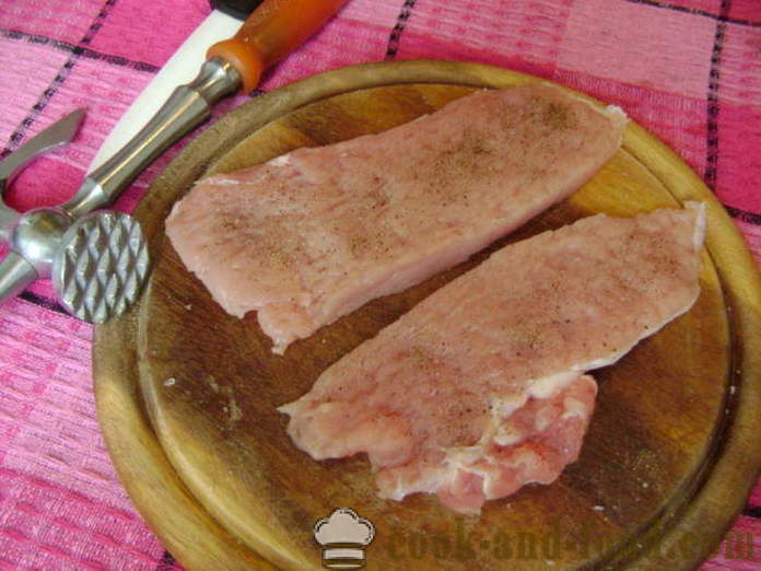 Escalope de porc aux oignons - comment faire cuire escalope de porc, avec une étape par étape des photos de recettes
