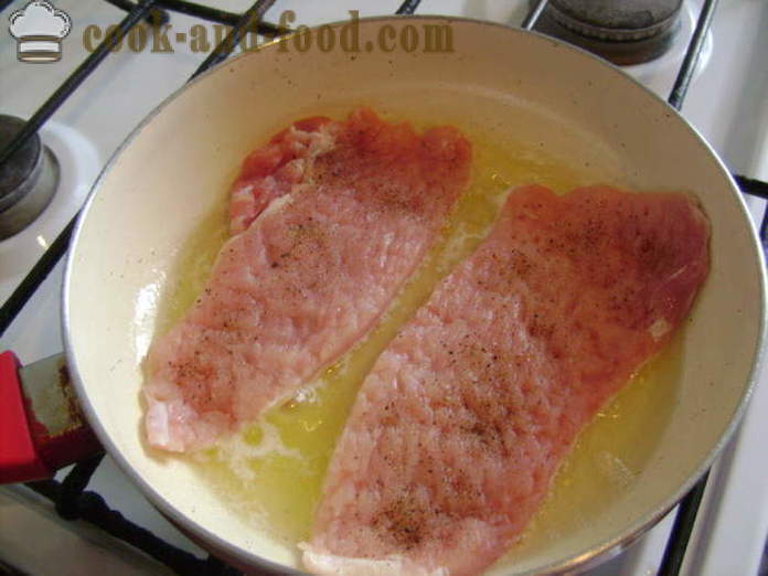 Escalope de porc aux oignons - comment faire cuire escalope de porc, avec une étape par étape des photos de recettes