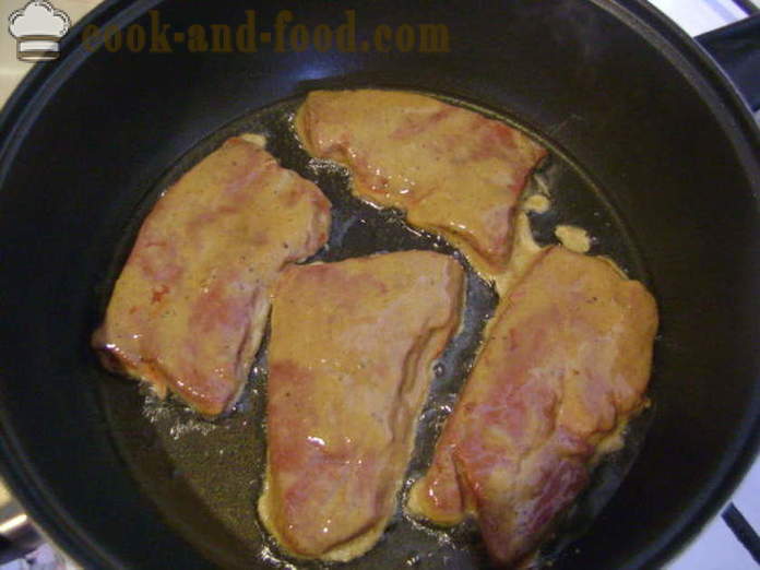 Foie de boeuf tendre frit - comment cuire le foie de bœuf frit est doux, avec une étape par étape des photos de recettes