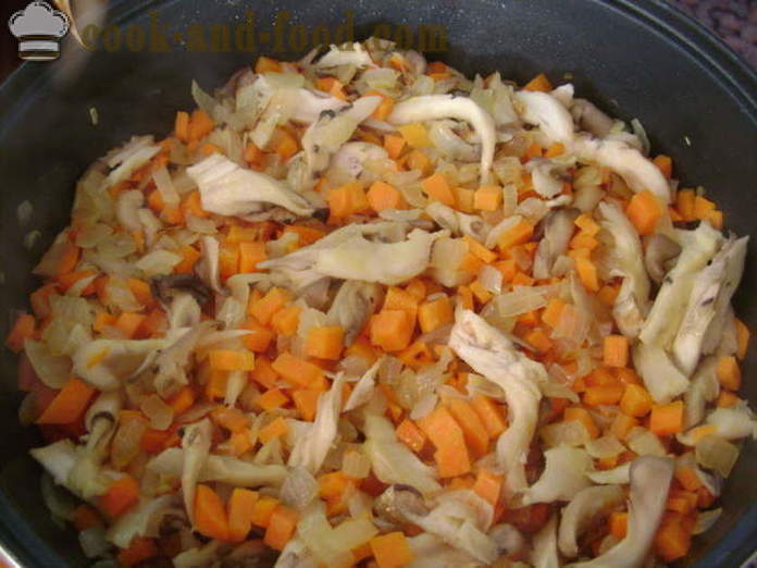 Sans viande pilaf aux champignons dans une poêle à frire - comment faire cuire le risotto aux champignons sans viande, étape par étape des photos de recettes