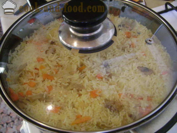 Sans viande pilaf aux champignons dans une poêle à frire - comment faire cuire le risotto aux champignons sans viande, étape par étape des photos de recettes