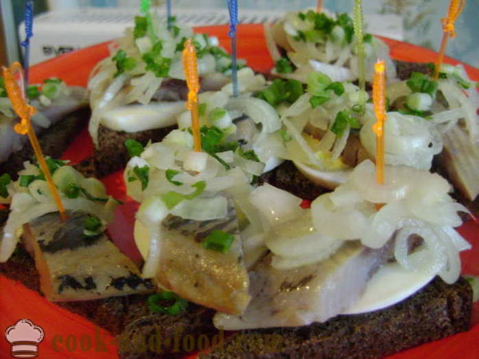 Sandwichs simples avec hareng sur pain de seigle - comment faire des sandwichs au hareng, étape par étape des photos de recettes