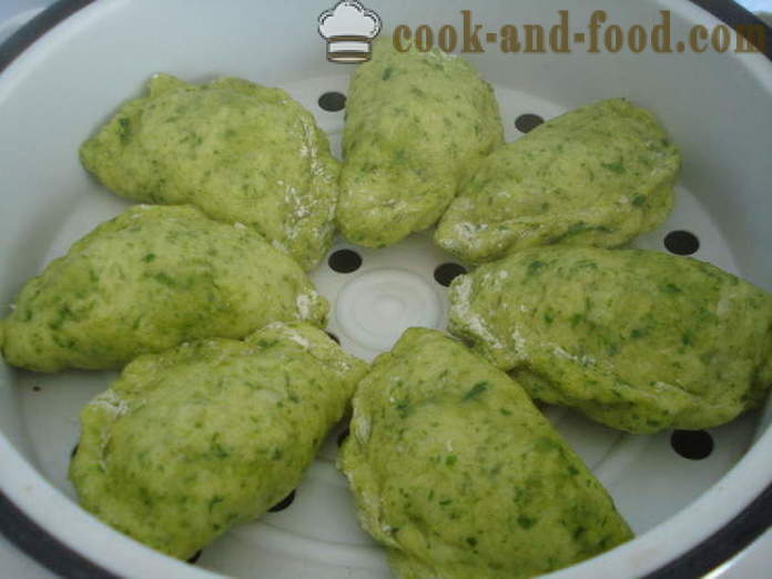 Raviolis cuits à la vapeur Lush, yaourt et pommes de terre - comment faire cuire des boulettes avec des pommes de terre cuites à la vapeur, avec une étape par étape des photos de recettes