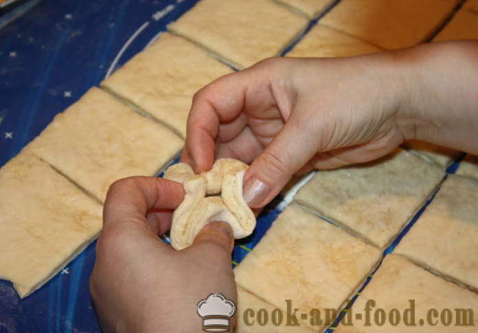 Puffmaffiny - feuilletés, comment faire des rouleaux de la pâte feuilletée timbré, étape par étape des photos de recettes