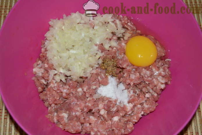 Nid de viande de viande hachée farcie avec - comment faire cuire la viande de nid de viande hachée dans le four, avec une étape par étape des photos de recettes