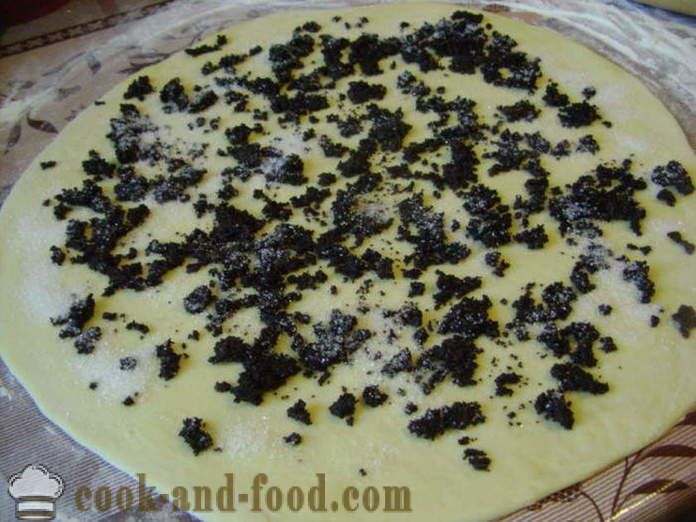 Délicieux gâteau avec de la pâte de levure de graines de pavot - comment faire cuire un gâteau aux graines de pavot de roses, étape par étape les photos de recettes