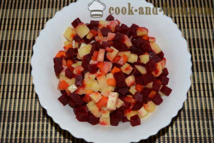 Vinaigrette à multivarka pois, concombres - comment faire cuire la salade dans multivarka, photos étape par étape recette