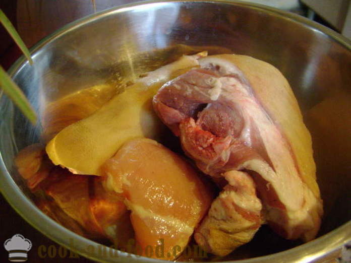 Viande gélifiée et Brawn maison - pour préparer la viande gélatineuse et Brawn à faire à la maison, étape par étape les photos de recettes