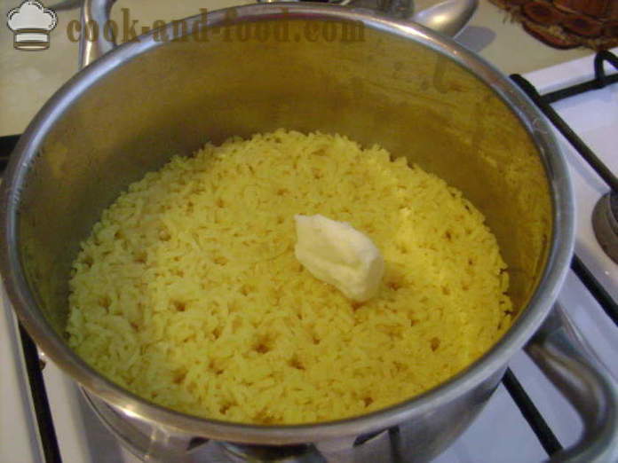 Riz cuit avec du curcuma - comment faire cuire le riz avec le curcuma, une étape par étape des photos de recettes
