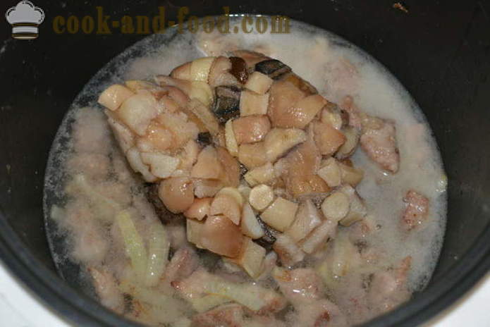 Porc aux champignons à multivarka comme goulasch - comment faire cuire porc aux champignons à multivarka, étape par étape des photos de recettes