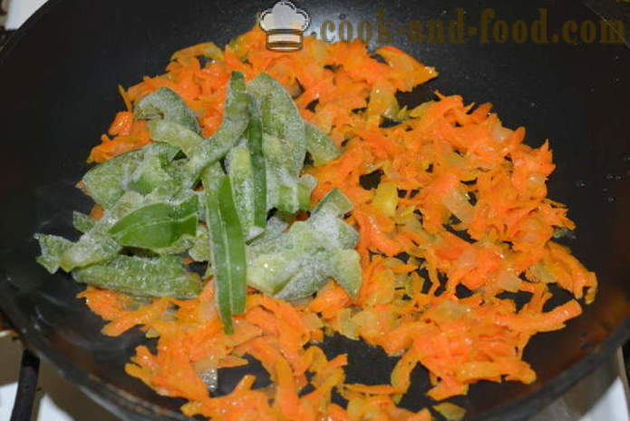 Kasha: Sarrasin avec du riz et des légumes dans une poêle à frire - comment faire cuire le sarrasin avec garniture de riz ensemble, étape par étape les photos de recettes