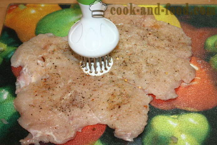 Poitrine de poulet Meatloaf farcie aux champignons et la viande hachée dans le four - comment faire cuire un pain de viande à la maison, étape par étape les photos de recettes