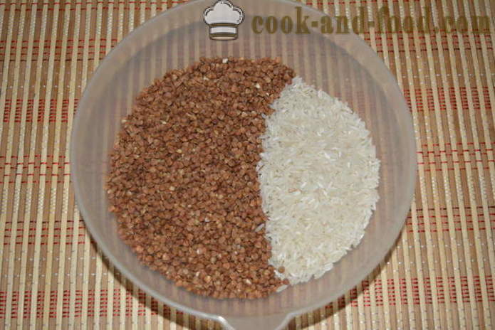 Sarrasin avec du riz et de la viande multivarka - comment brasser le riz avec le sarrasin dans multivarka, étape par étape des photos de recettes