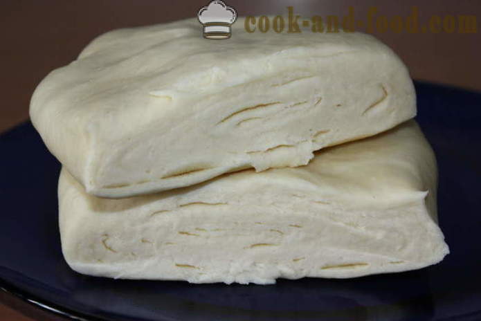 Pâte feuilletée feuilletée pressé - comment faire la pâte feuilletée sans levure rapidement, étape par étape avec recette phot