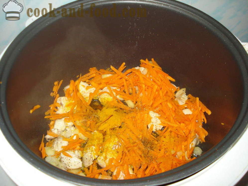Pilaf de poulet dans multivarka - comment faire cuire le risotto au poulet dans multivarka, étape par étape des photos de recettes