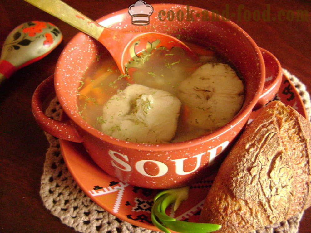 Lenten soupe de poisson de colin avec du riz - comment faire cuire la soupe de poisson avec Heck, étape par étape des photos de recettes