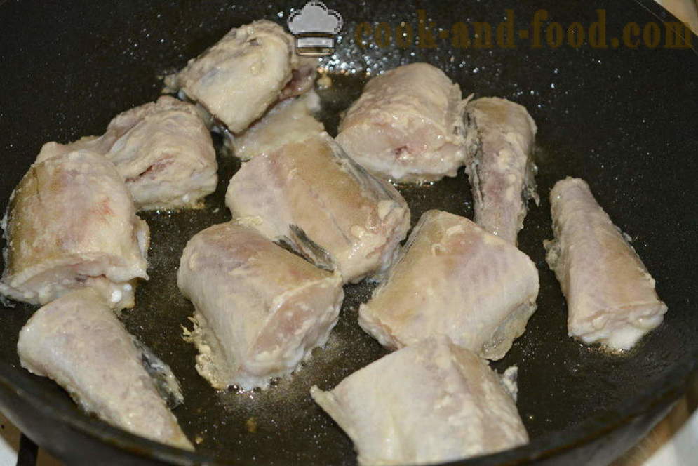 Pollack frit dans une casserole - comme frire lieus dans une poêle à frire, une étape par étape des photos de recettes