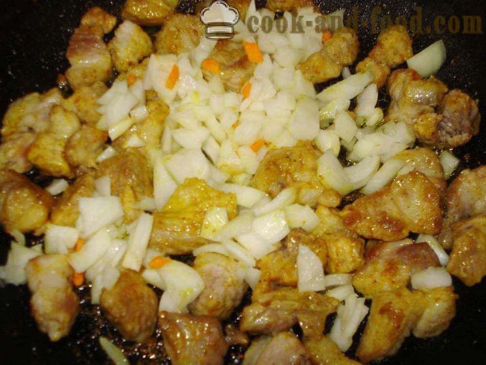 Pilaf dans une poêle avec du porc - comment faire cuire le risotto avec du porc dans une poêle à frire, une étape par étape des photos de recettes