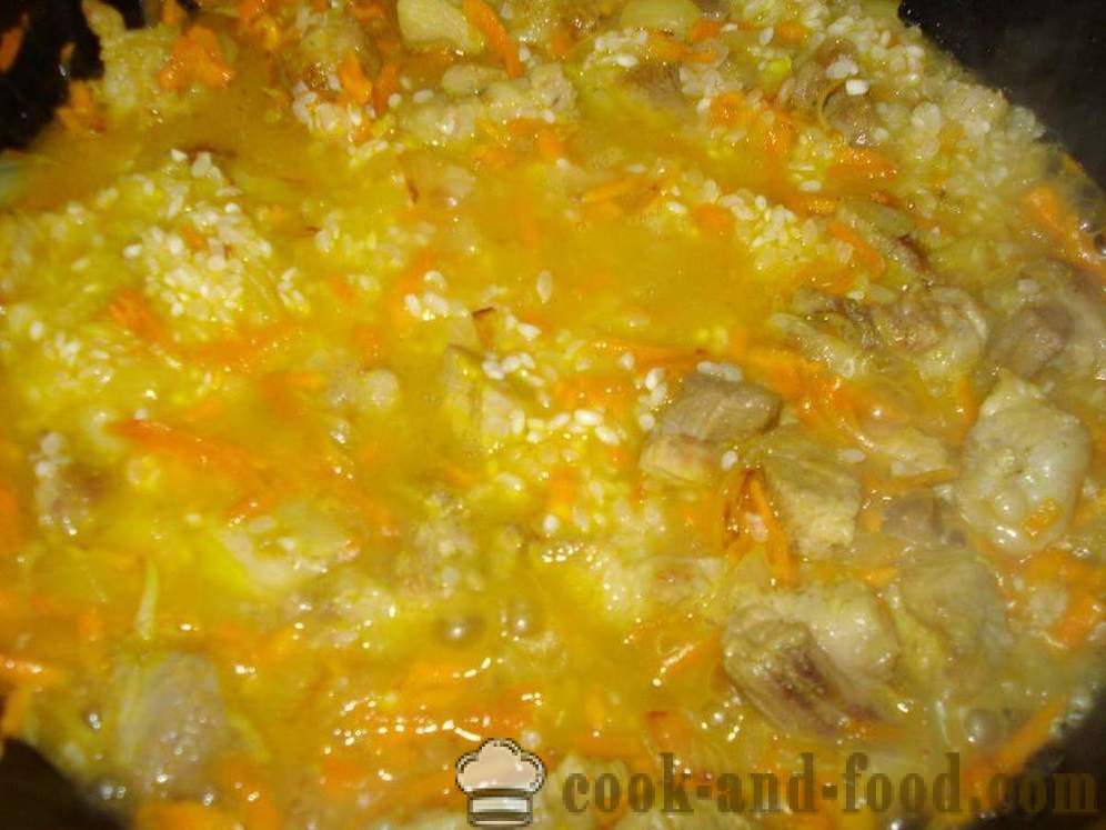 Pilaf dans une poêle avec du porc - comment faire cuire le risotto avec du porc dans une poêle à frire, une étape par étape des photos de recettes