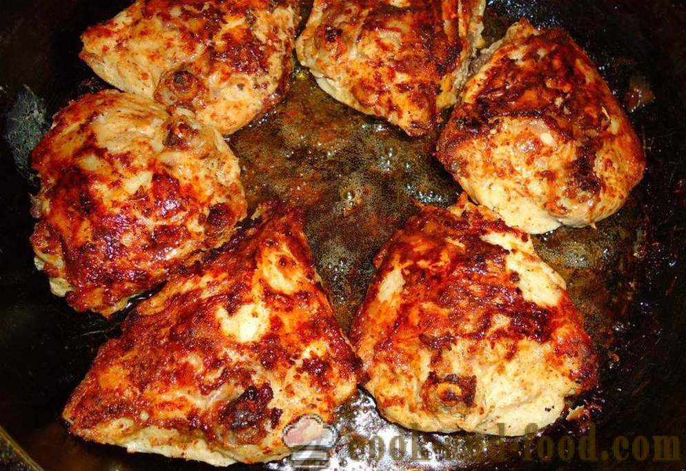 Cuisses de poulet rôti - comment faire revenir les cuisses de poulet dans une casserole, avec une étape par étape des photos de recettes