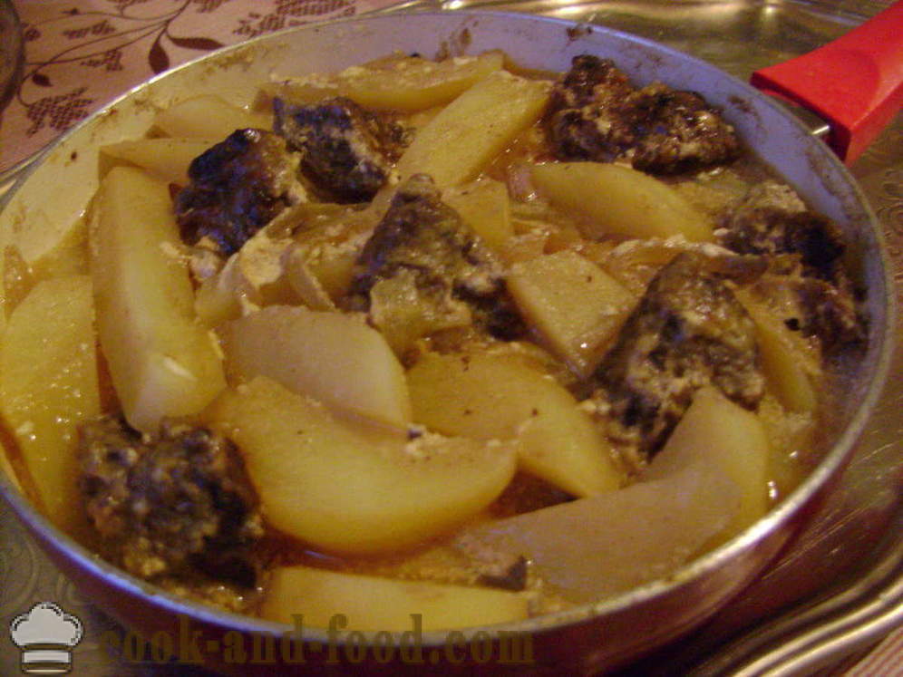 Ragoût de pommes de terre au foie de boeuf - comment faire cuire un ragoût de pommes de terre avec le foie dans une poêle à frire, une étape par étape des photos de recettes