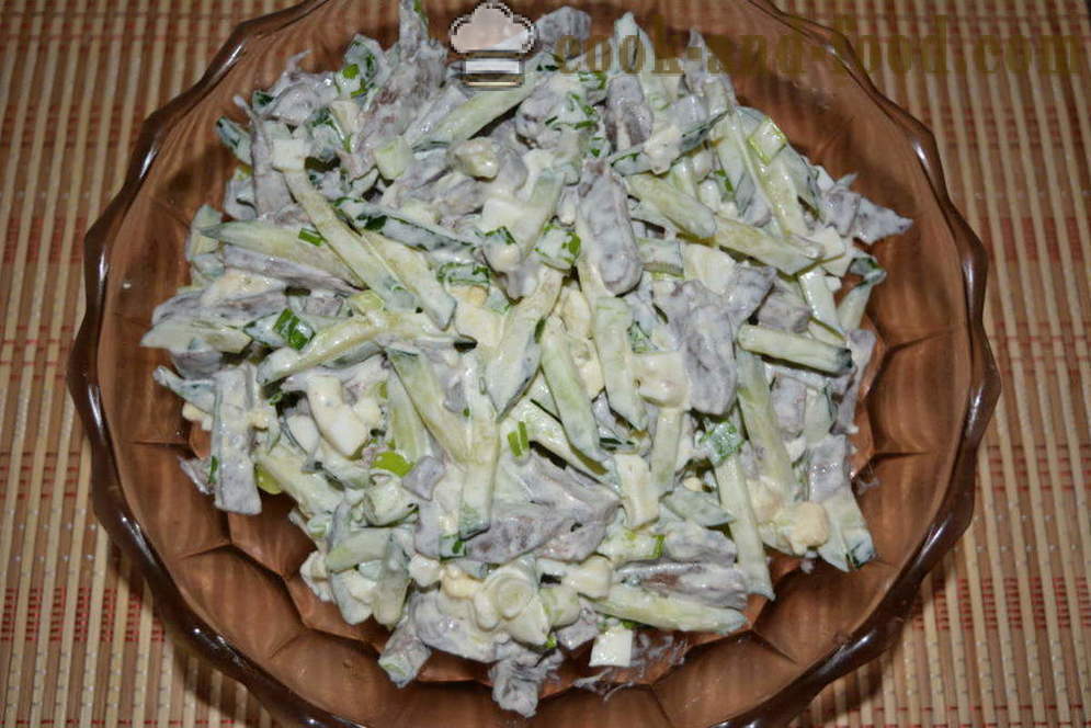 Salade de coeur de boeuf avec du concombre et œufs - comment préparer une salade de coeurs, une étape par étape des photos de recettes