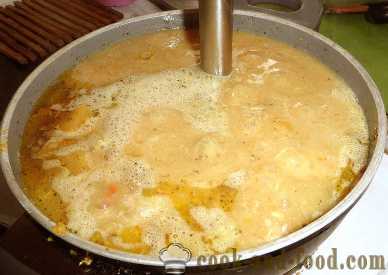 Soupe de potiron à la crème et de la viande - comment faire cuire une délicieuse soupe de potiron à la crème, avec une étape par étape des photos de recettes
