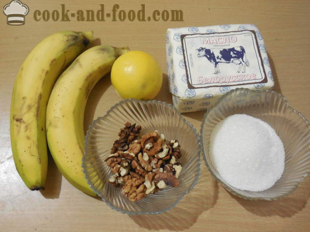 Les bananes cuites au four avec des noix et du sucre - bananes comme au four pour le dessert, une étape par étape des photos de recettes