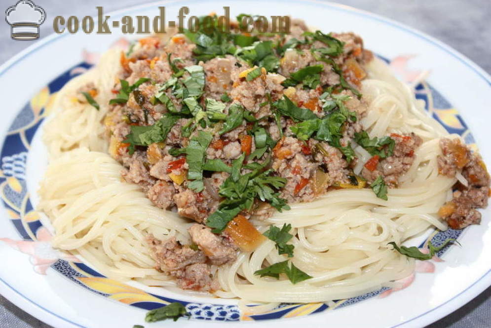 Spaghetti à la sauce bolognaise - comment faire cuire des spaghettis bolognaise, étape par étape des photos de recettes