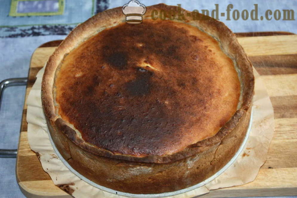 Cottage casserole de fromage avec de la pâte sablée et prune - comment faire casserole du fromage cottage au four, avec une étape par étape des photos de recettes