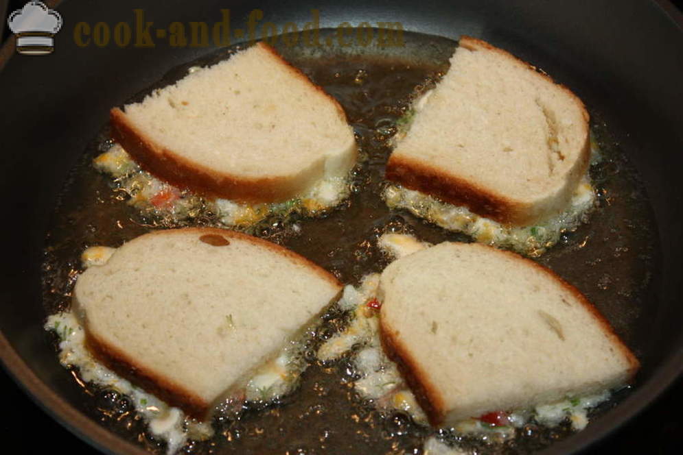 Sandwichs chauds avec du fromage et des œufs - comment faire des sandwichs chauds dans la casserole, étape par étape des photos de recettes