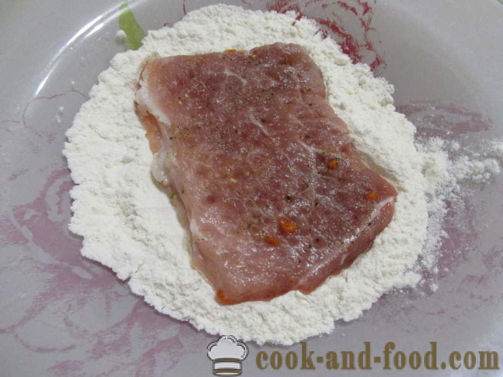 Côtelettes de porc juteux dans le four de pâte de fromage - comment faire cuire les côtelettes de porc au four, avec une étape par étape des photos de recettes