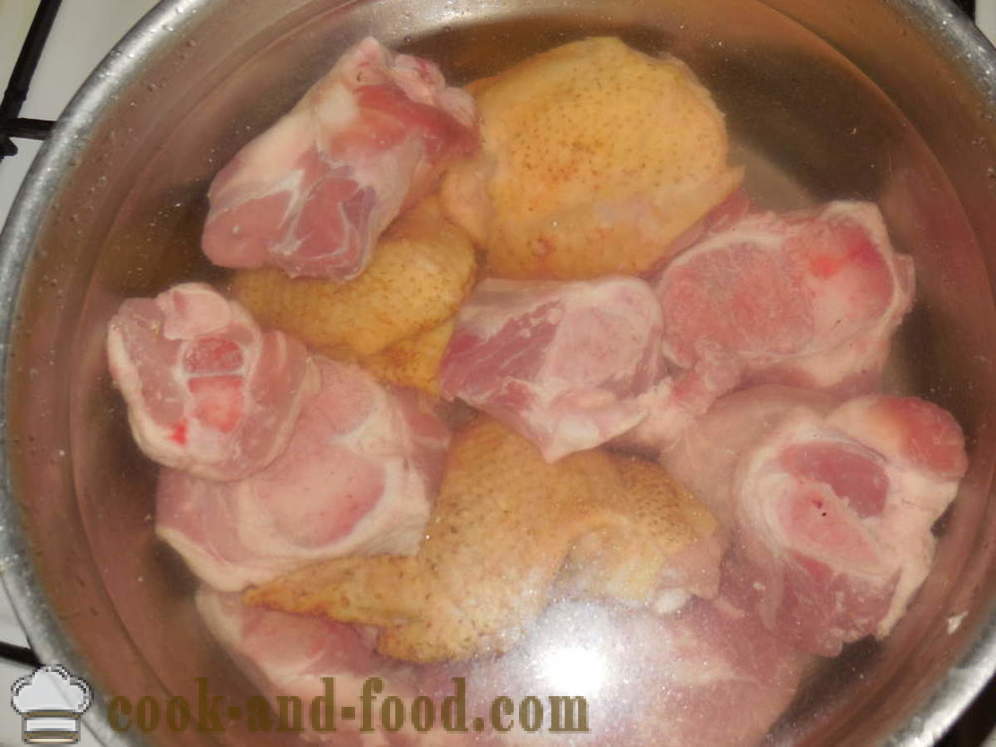 Poulet maison sans gélatine gélifiée - comment préparer le poulet et gélifiée multivarka-cuiseur de porc, étape par étape des photos de recettes
