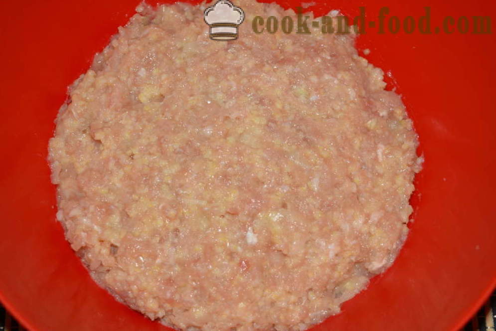 Galettes de viande avec de la viande et le millet - comment faire cuire des hamburgers et la viande hachée mil, étape par étape des photos de recettes