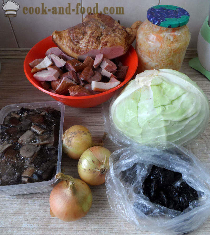 Bigus avec du chou, la viande et les champignons - comment faire cuire correctement Bigus, étape par étape des photos de recettes