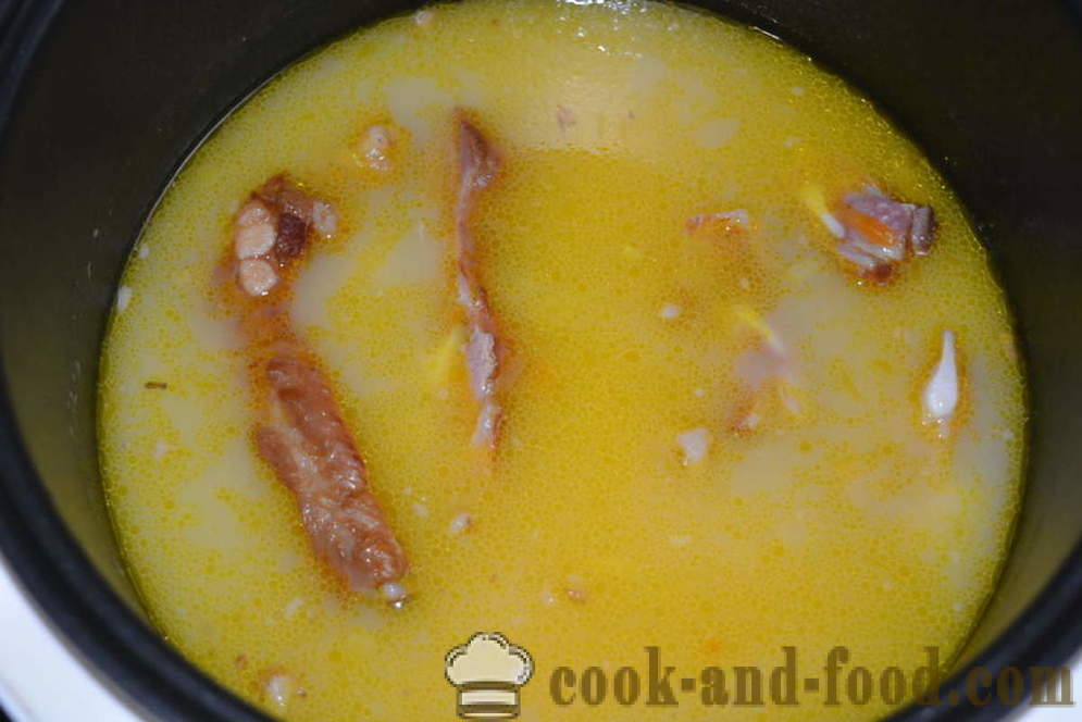 Soupe aux pois avec fumée - comment faire cuire la soupe aux pois avec côtes levées fumées à multivarka, photos étape par étape recette