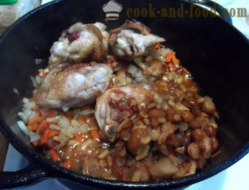 Poulet aux champignons dans la sauce à la crème - comment faire cuire le poulet avec sauce aux champignons, une étape par étape des photos de recettes