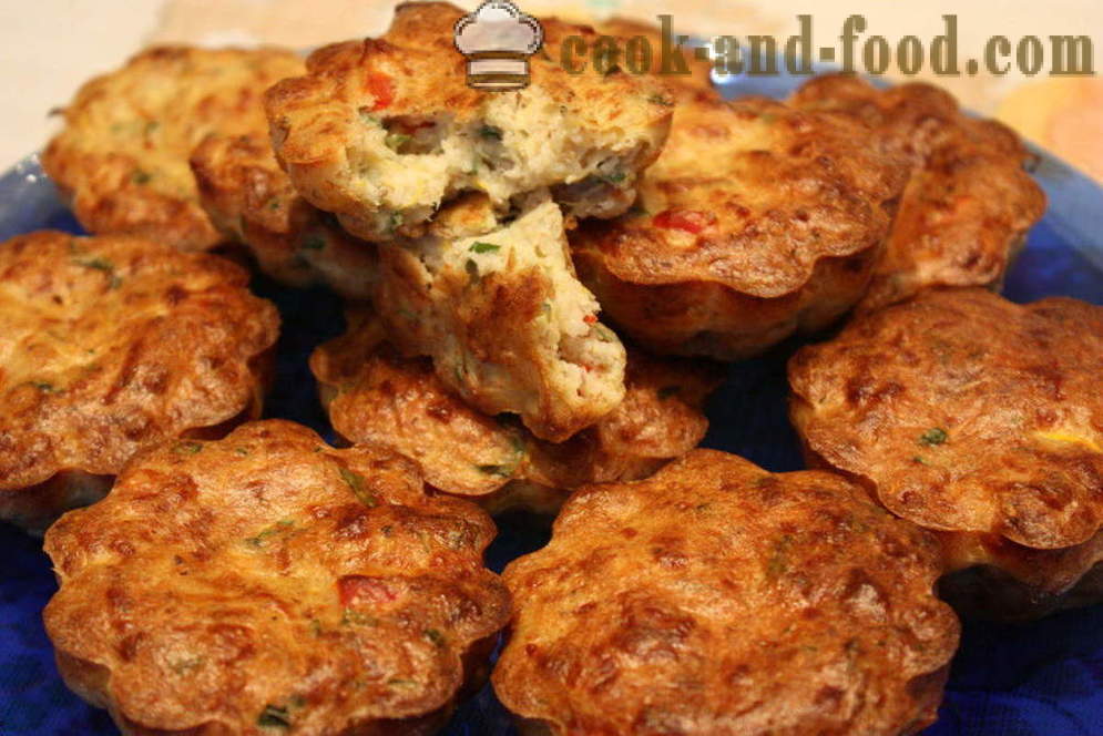 Muffins courgettes au fromage au four - comment faire cuire les muffins courgettes, photos étape par étape recette