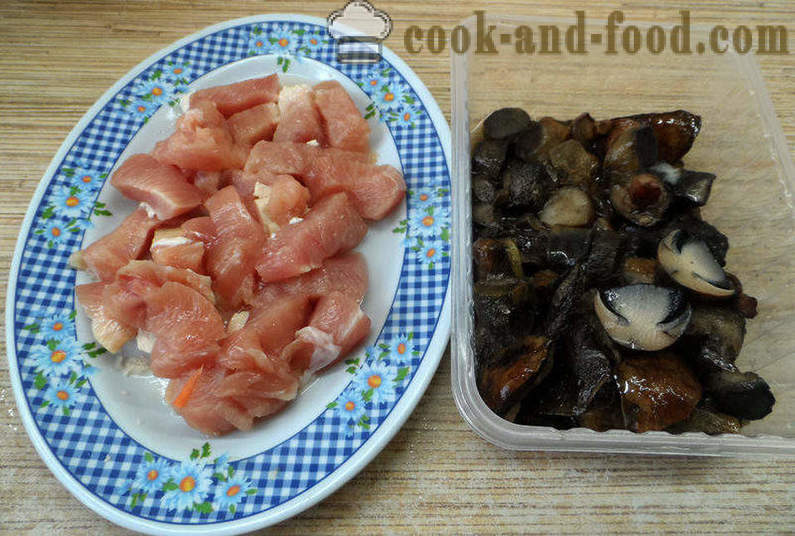 Turquie avec des champignons dans la sauce à la crème - étape par étape comment faire cuire une dinde aux champignons, une recette avec une photo
