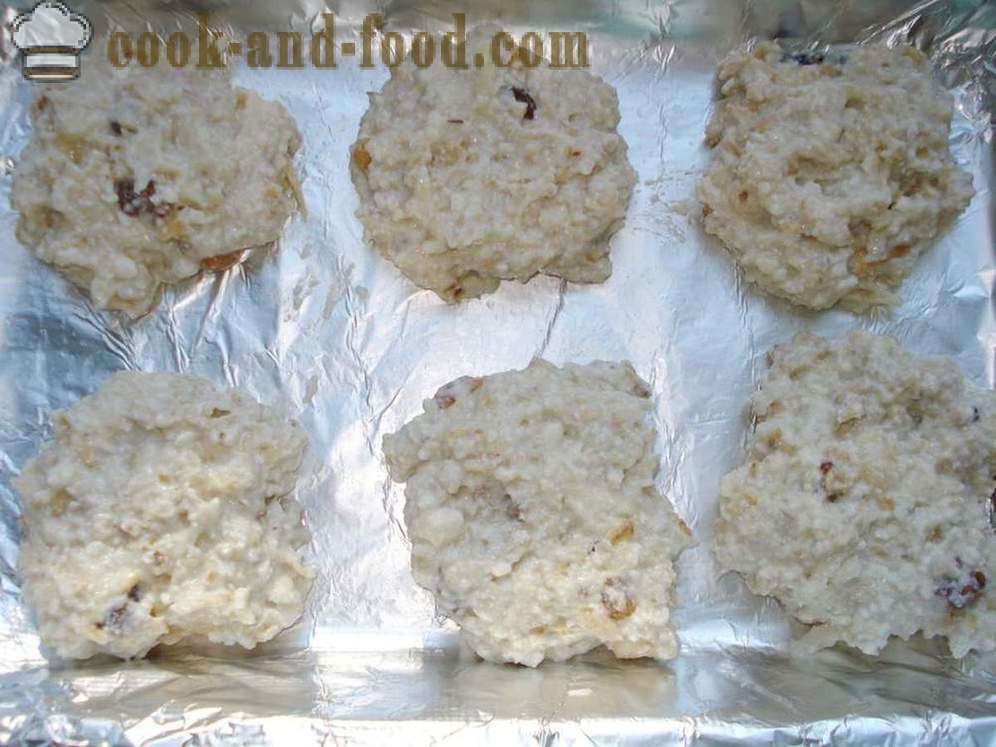 La farine d'avoine cookies fitness - comment faire cuire biscuits à l'avoine, une étape par étape des photos de recettes