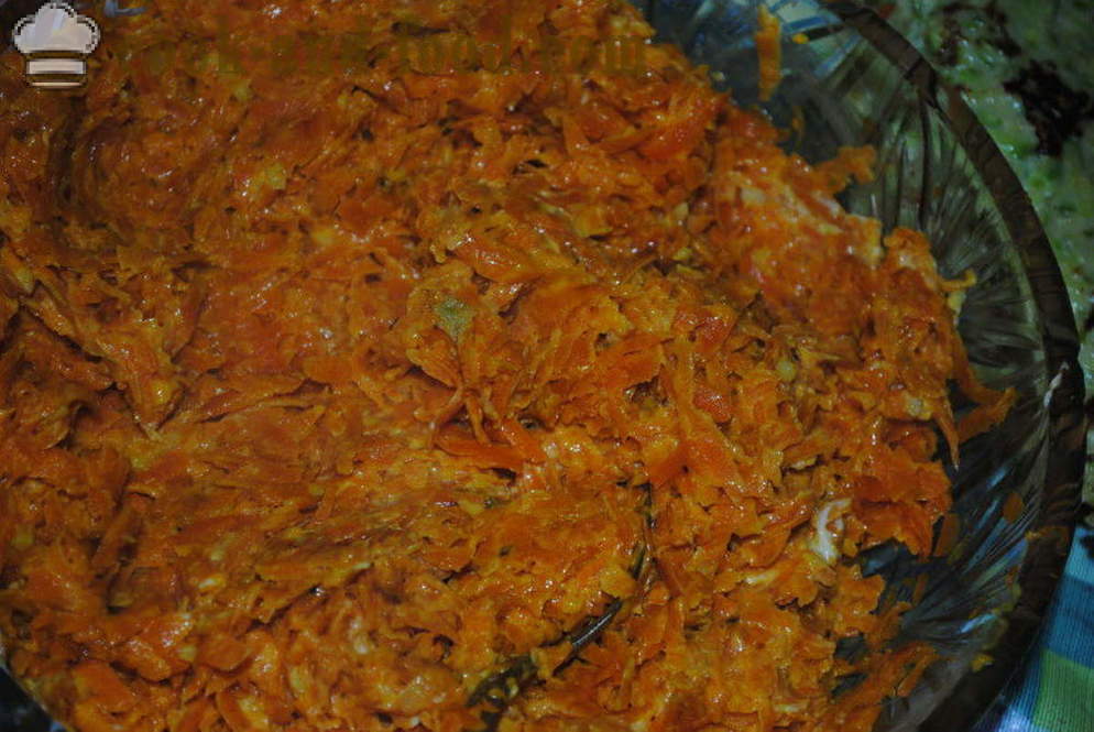 Gâteau de légumes de courgettes farcies aux carottes, courges comment faire cuire un gâteau, étape par étape des photos de recettes