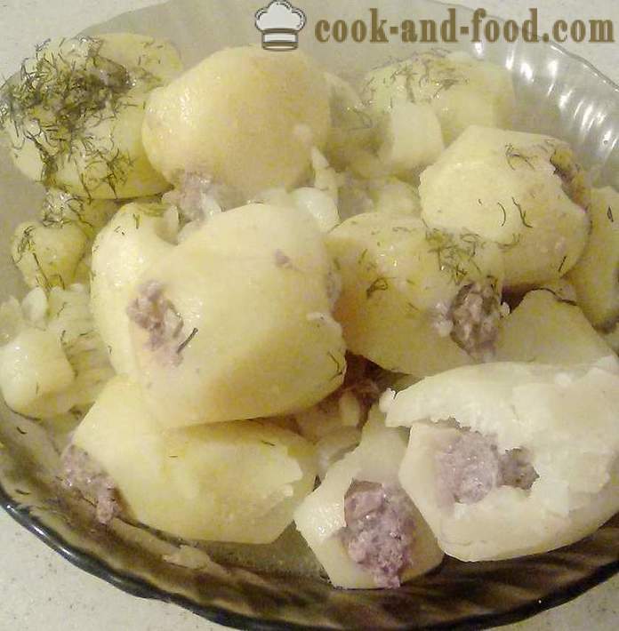 Pommes de terre farcies Compote de viande hachée - étape par étape, comment faire des pommes de terre braisées farcies avec de la viande hachée, la recette avec une photo